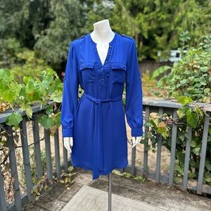 Daniel Rainn Royal Blue Shirt Dress • Size Small • 1747